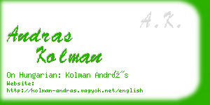 andras kolman business card